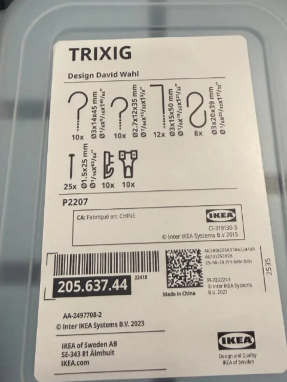 TRIXIG 205.637.44 85-piece hooks and hanging set